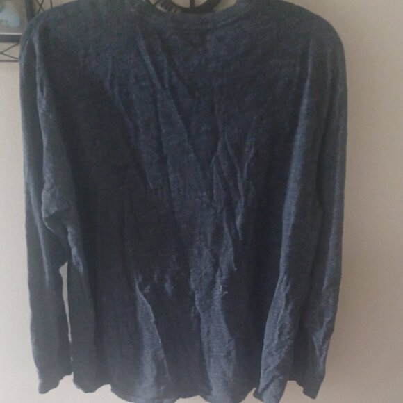 Polo Ralph Lauren Long Sleeve Cotton Crew Neck Dark Bluish Black Top L - Picture 5 of 5